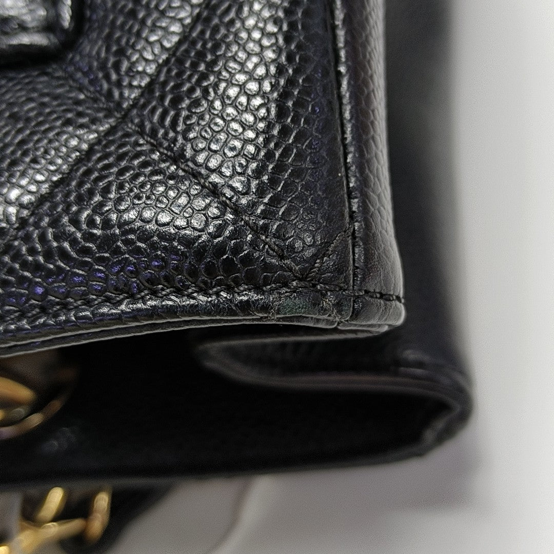 CHANEL GST Large Quilted Grained Calfskin Black