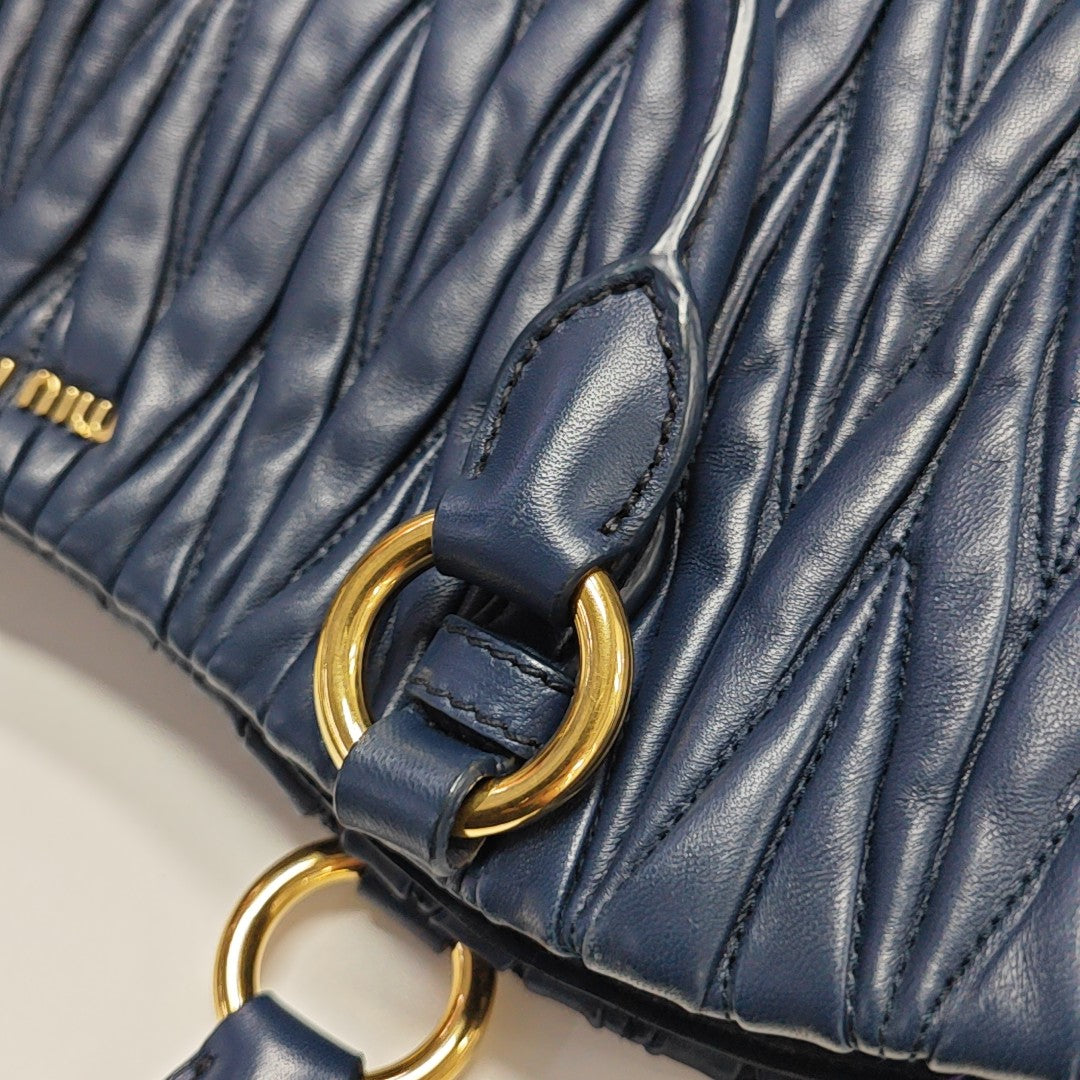 Quilted Lambskin Tote Bag Blue
