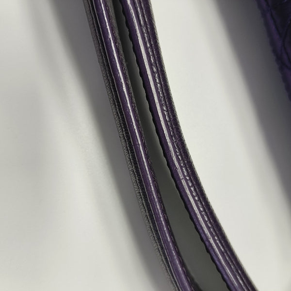 Cannage Silk Satin Tote Bag Purple