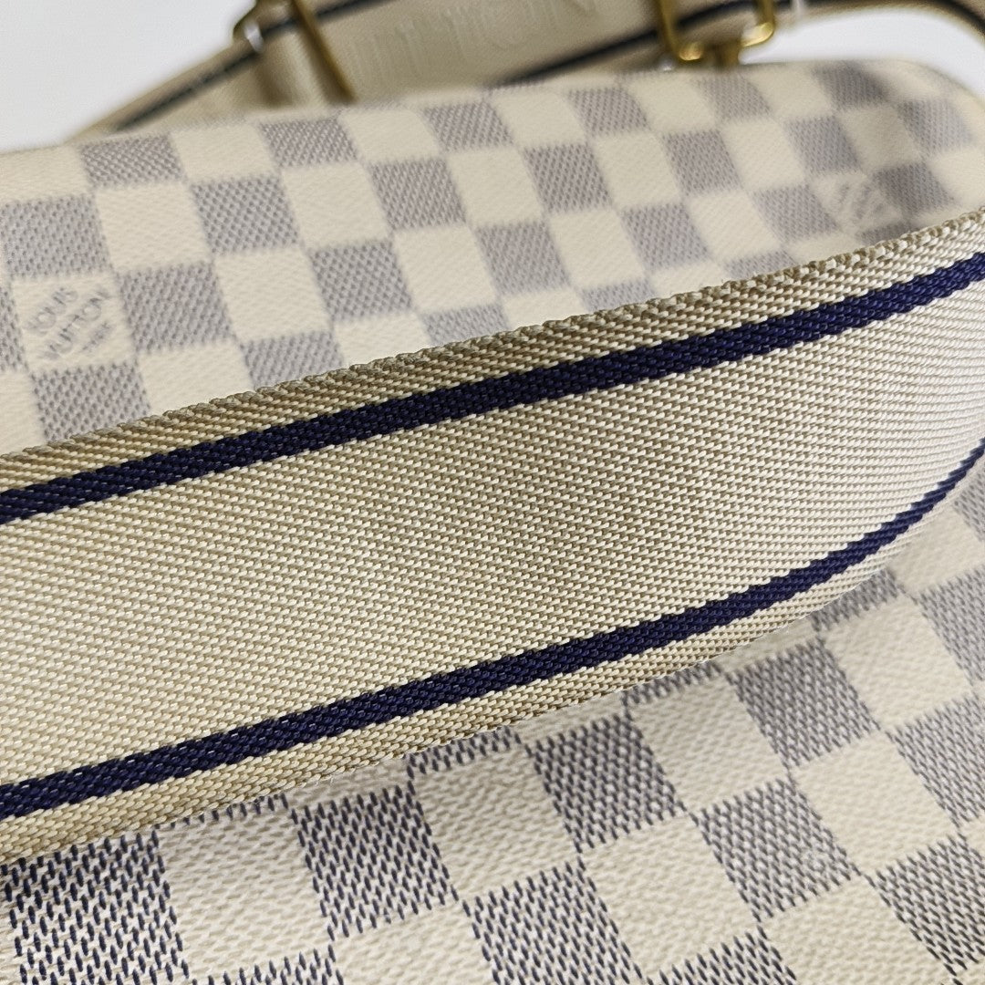 NAVIGLIO Damier Azur Coated Canvas White