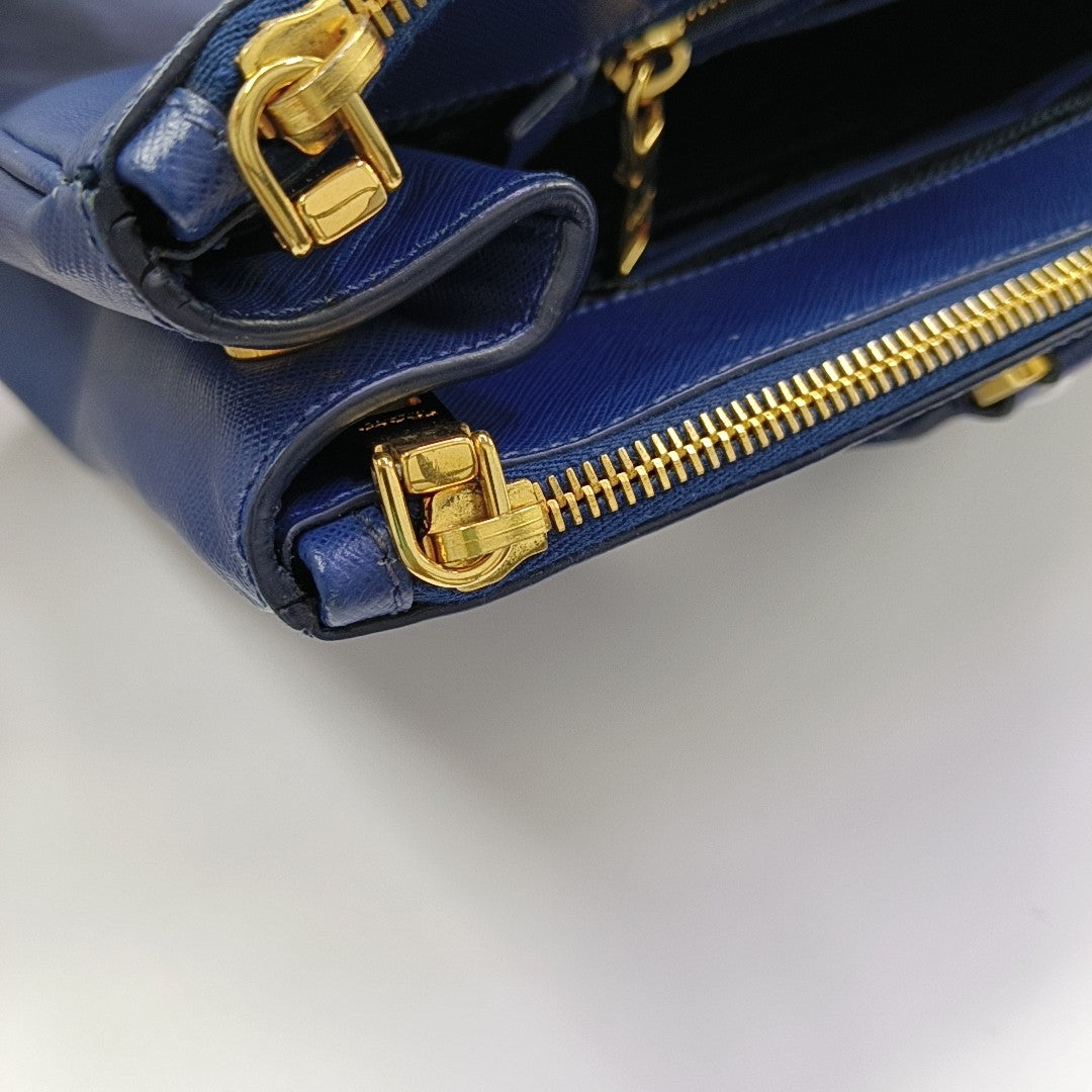 Galleria Large Saffiano Calfskin Blue