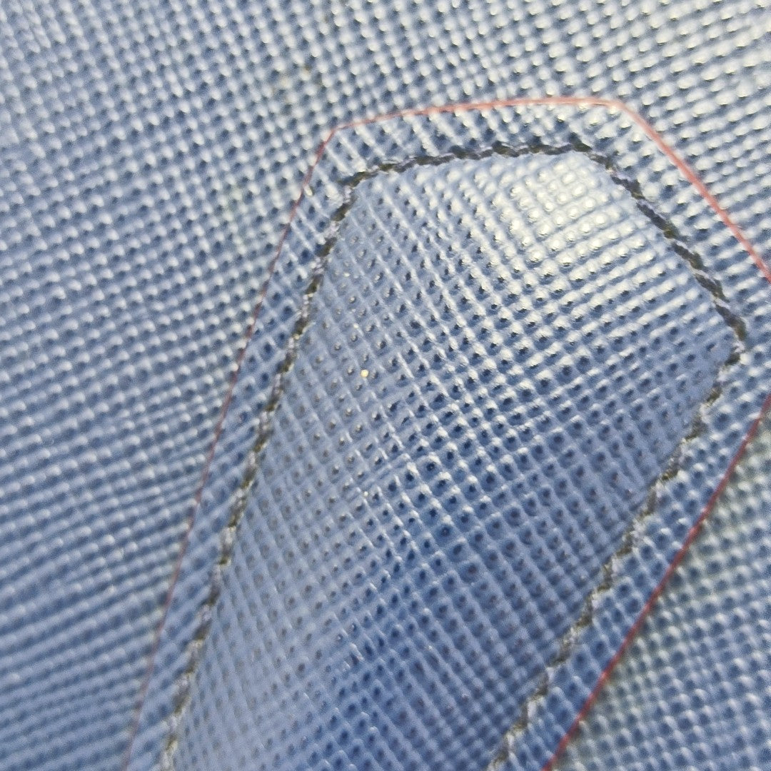 Double Medium Saffiano Calfskin Blue
