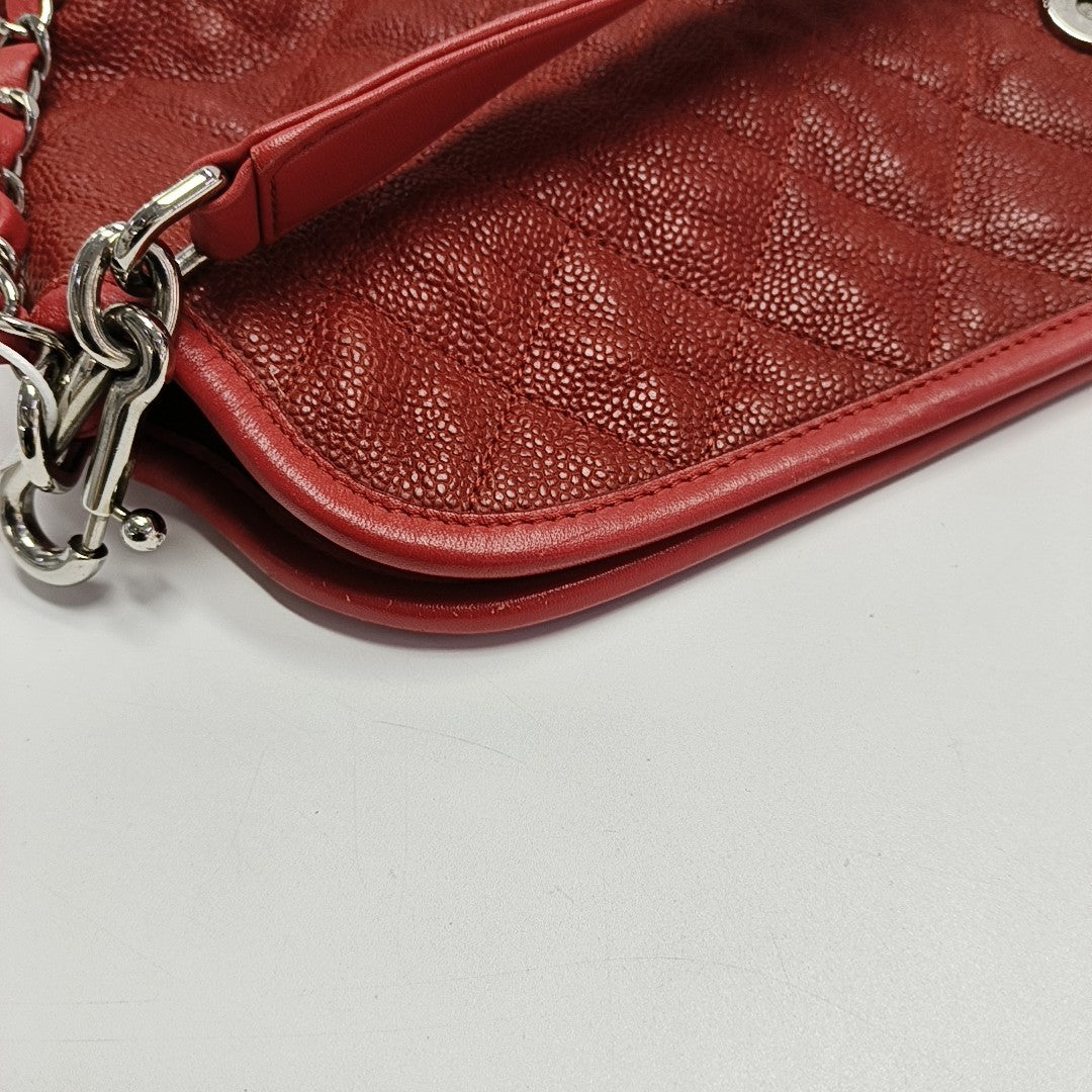 Quilted Grained Calfskin Red
