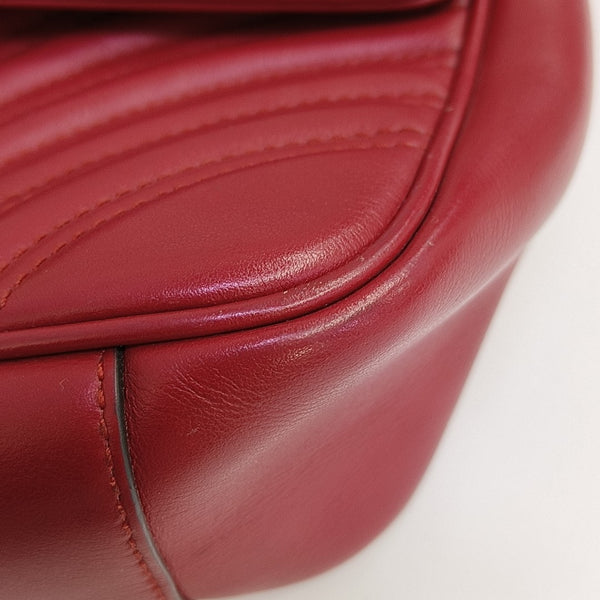 GG Marmont Medium Quilted Calfskin Red