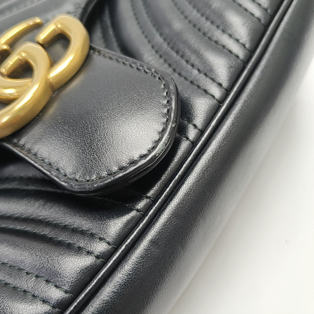 GG Marmont Small Quilted Calfskin Black
