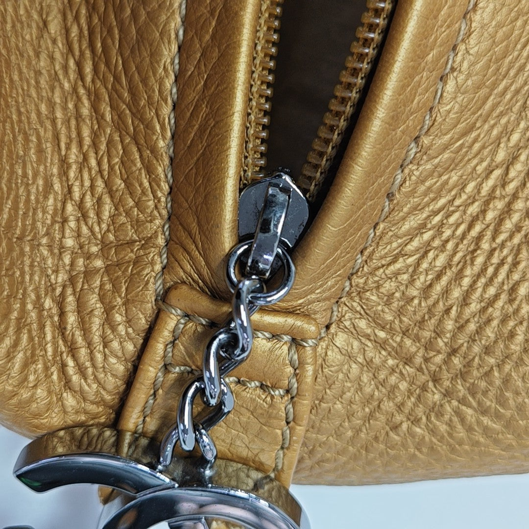 Quilted Deer Leather Gold