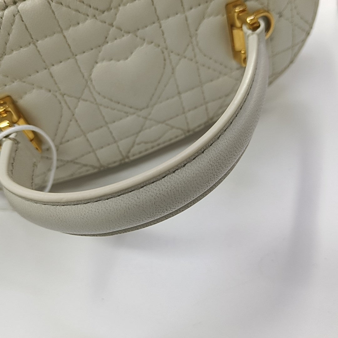 Dioramour Lady Dior Mini Cannage Lambskin White