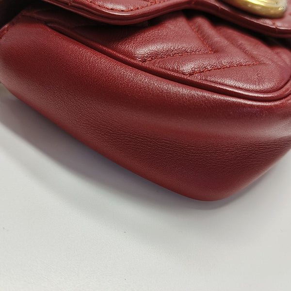 GG Marmont Mini Quilted Calfskin Red