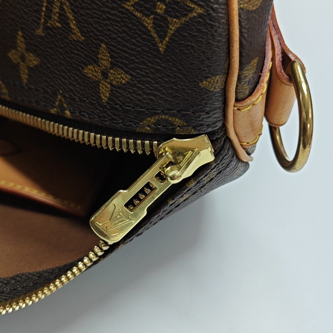 KEEPALL 50 Monogram Coated Canvas Brown
