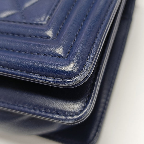 BOY CHANEL Small Quilted Lambskin Blue