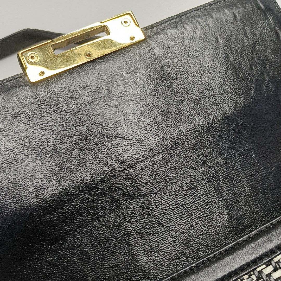 Calfskin Shoulder Bag Black
