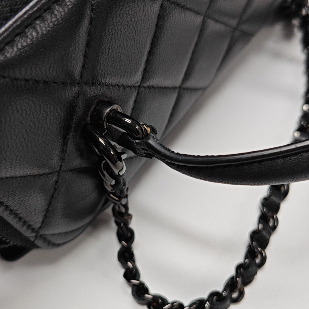 BOLSOS DE COSMÉTICOS VINTAGE Piel de Cordero Acolchada Negra
