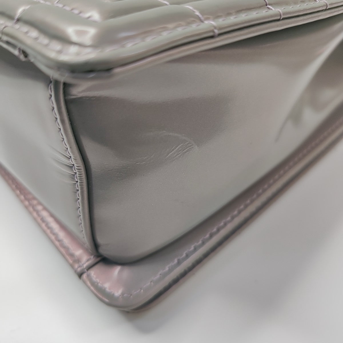 BOY CHANEL Maxi Patent Leather Gray