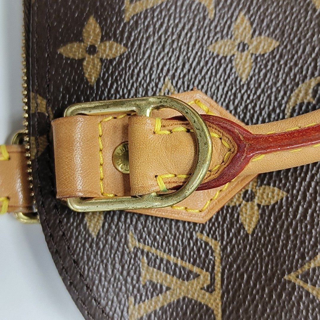 ALMA BB Monogram Coated Canvas Brown
