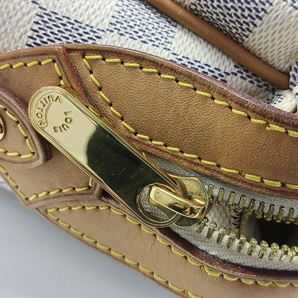 STRESA PM Damier Azur Coated Canvas White