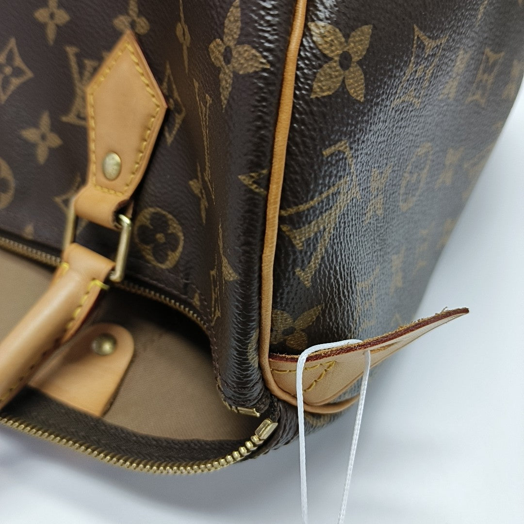 SPEEDY 30 Monogram Coated Canvas Brown