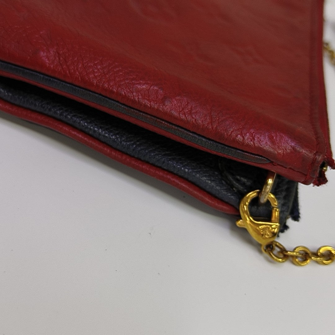 DOUBLE ZIP Monogram Calfskin Blue