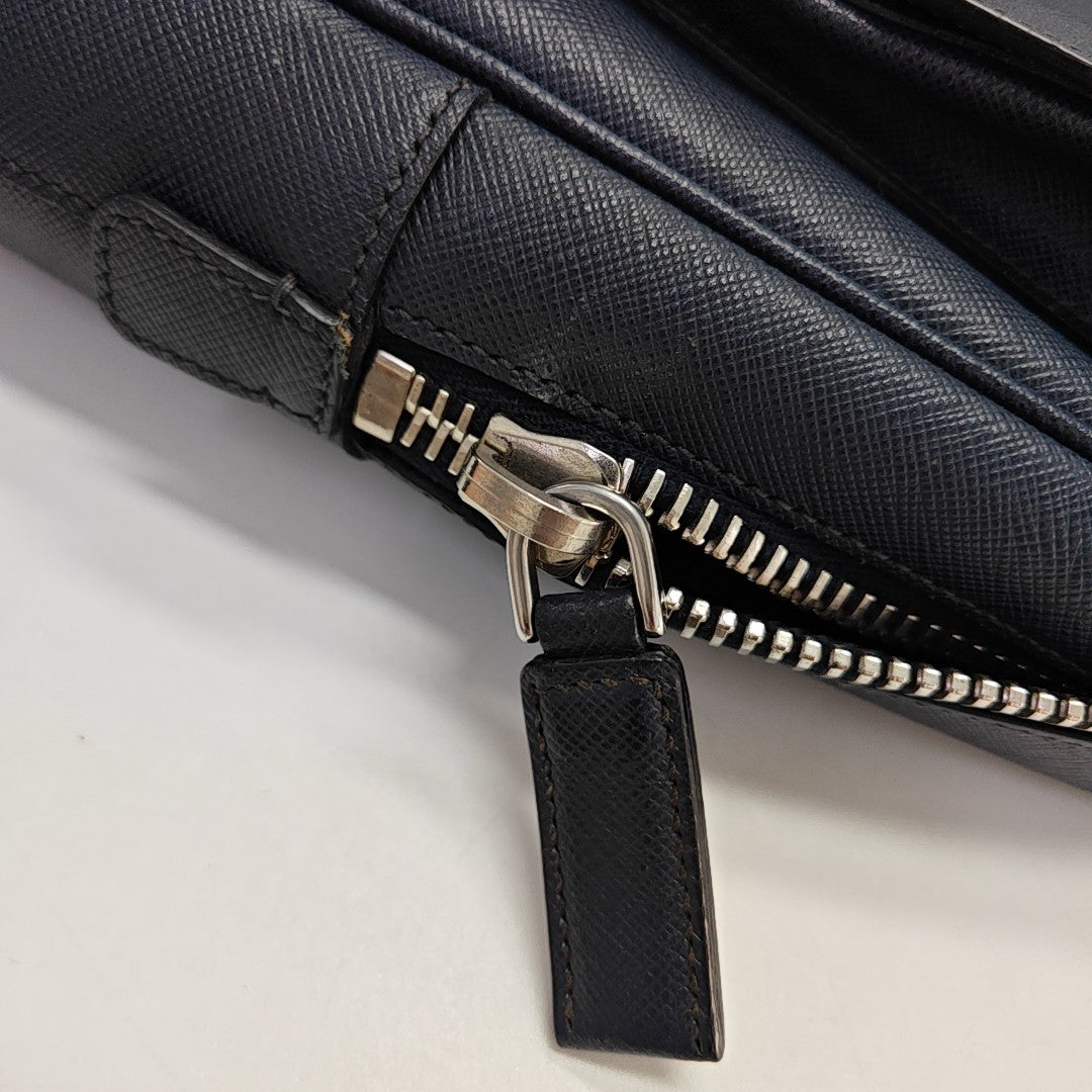 Calfskin Top Handle Bag Blue