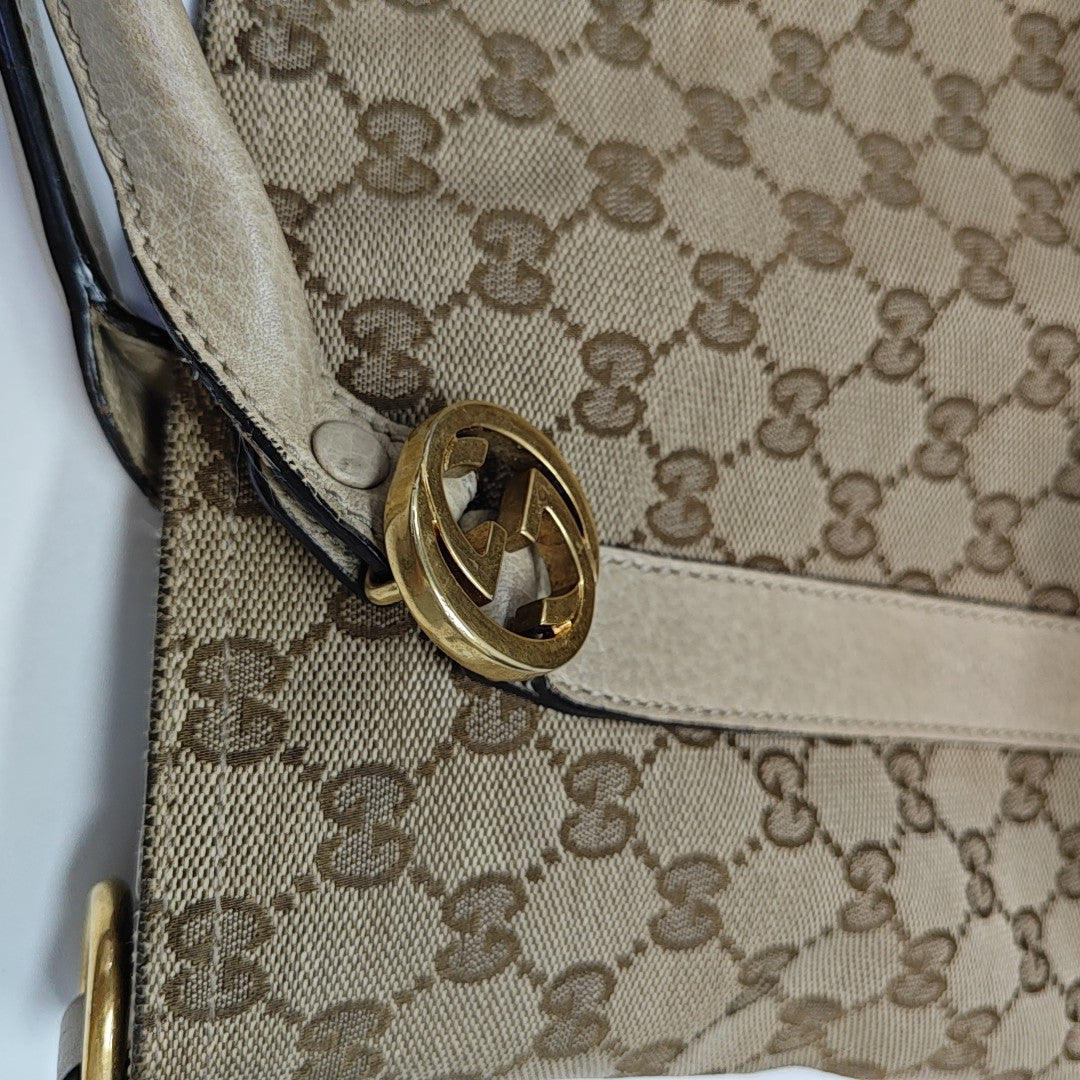 Monogram Canvas Tote Bag Beige