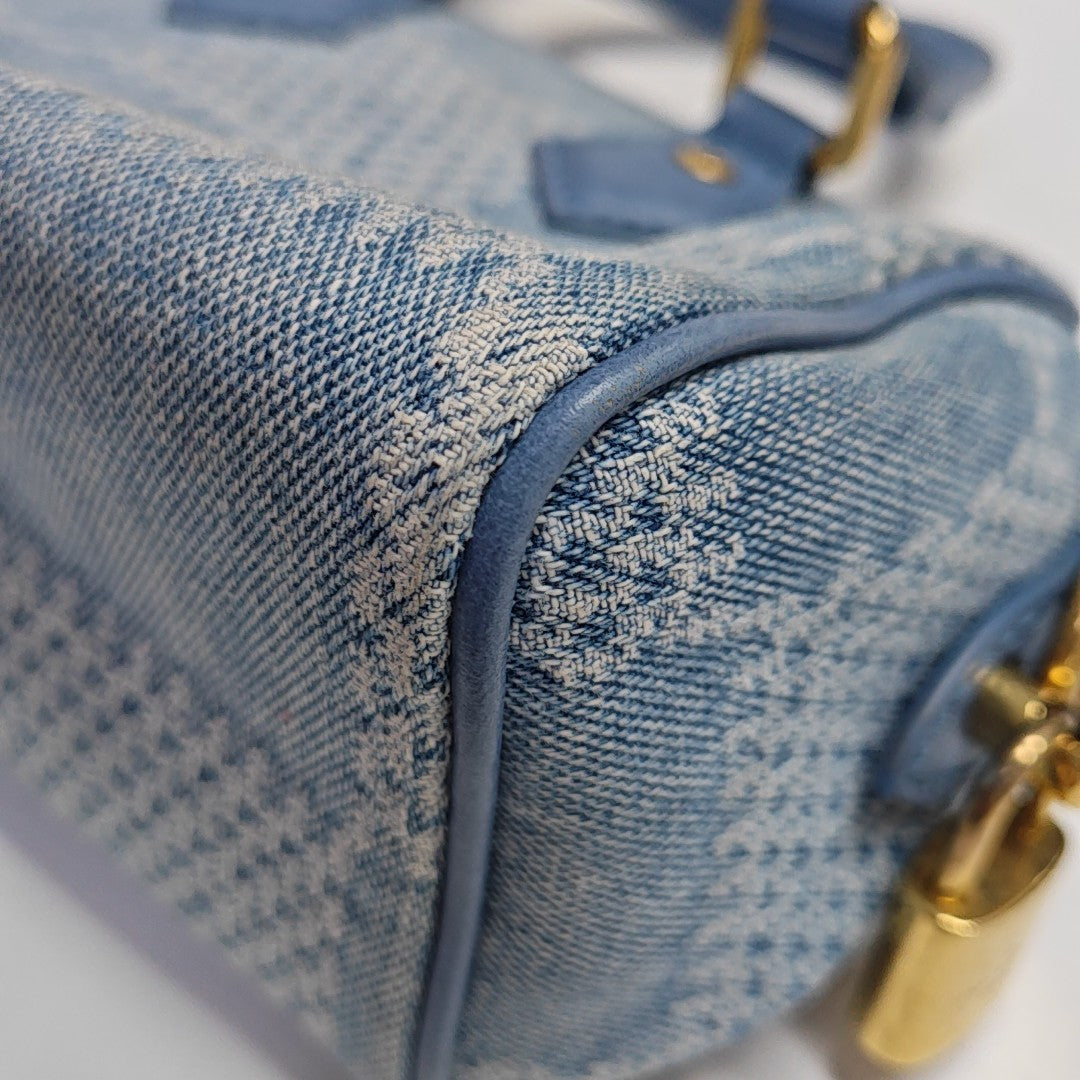 SPEEDY 18 Damier Canvas Blue