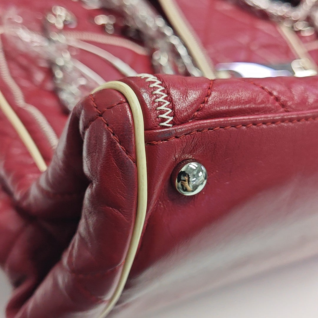 Quilted Lambskin Shoulder Bag Red