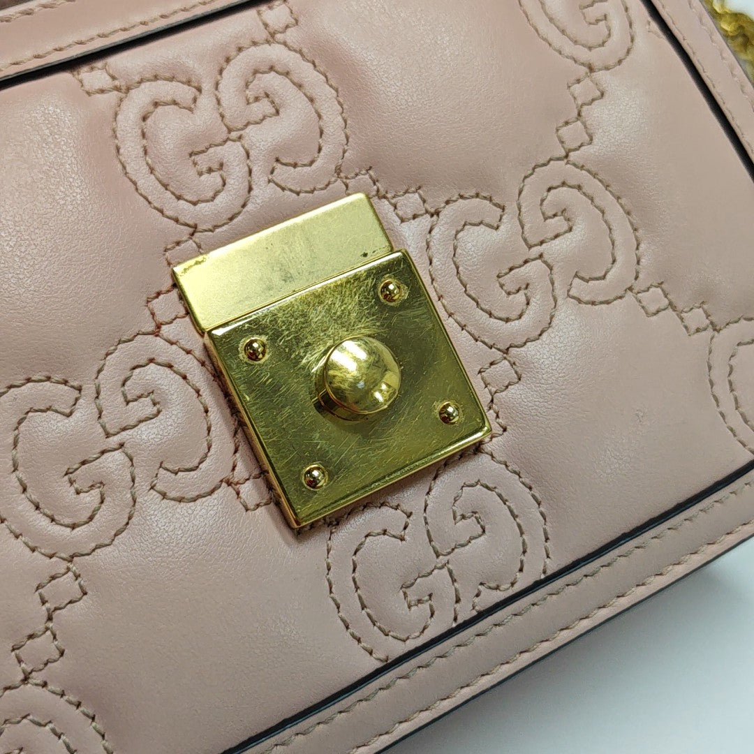 GG Matelassé Quilted Calfskin Pink