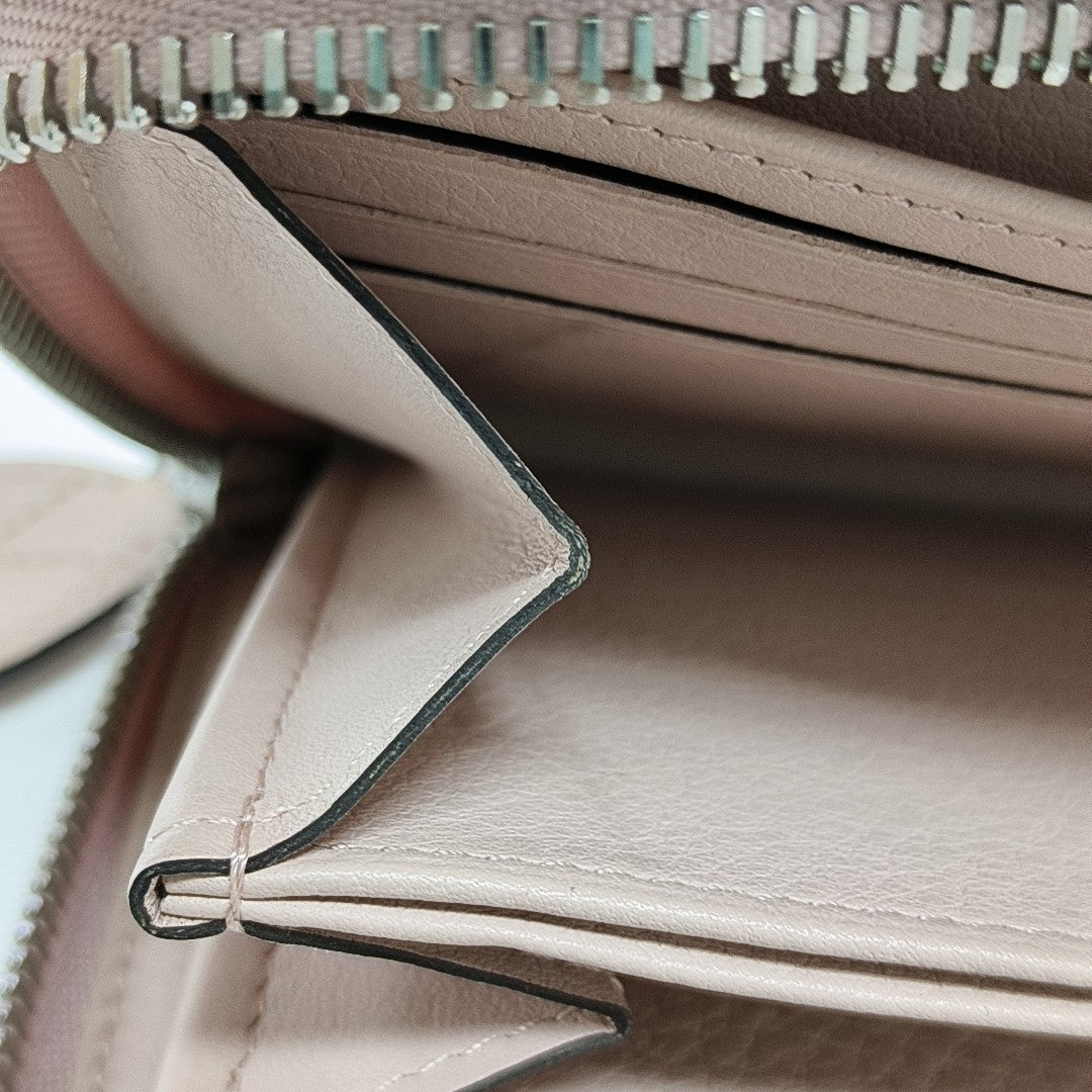 ZIPPY Monogram Calfskin Pink Wallet