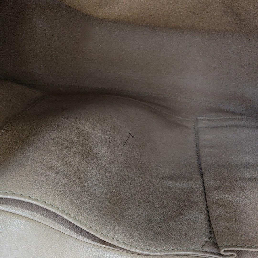 Cannage Calfskin Top Handle Bag Beige