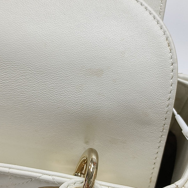 Lady Dior Small Cannage Lambskin White
