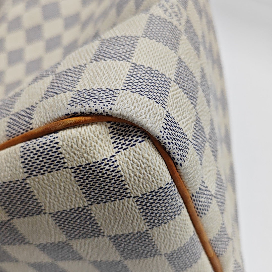 SPEEDY 30 Damier Azur Coated Canvas White
