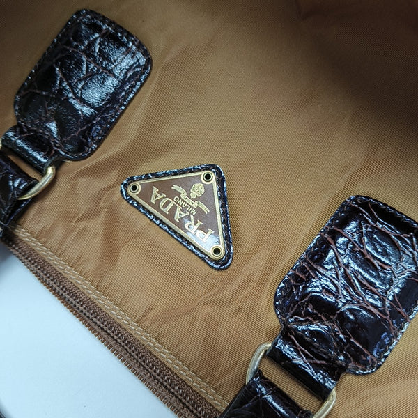 Nylon Tote Bag Brown