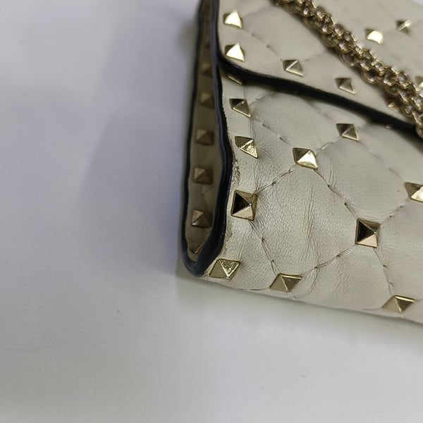 Spike Up Quilted Lambskin White