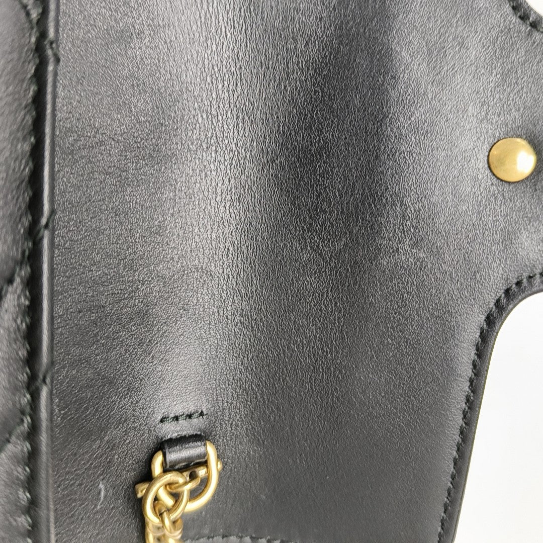 GG Marmont Mini Quilted Calfskin Black