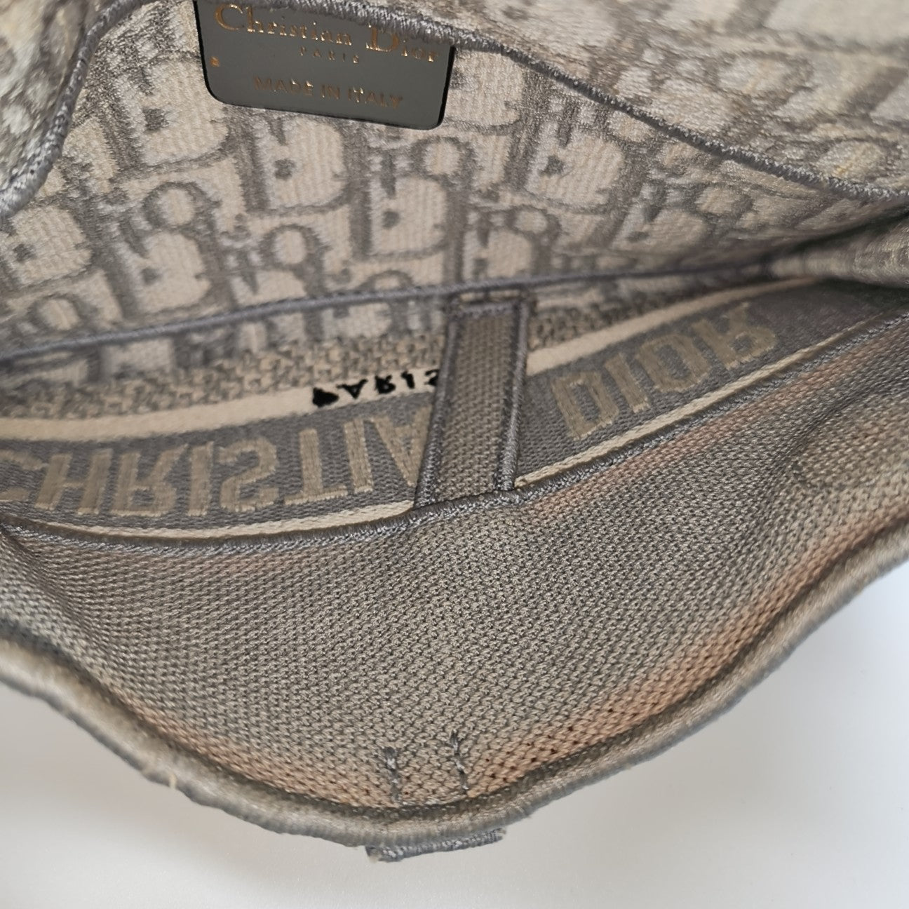 Saddle Mini Oblique Canvas Gray