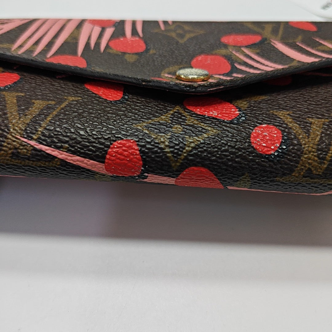 SARAH Monogram Coated Canvas Brown Wallet