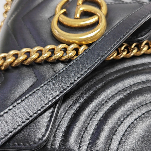 GG Marmont Small Quilted Calfskin Black