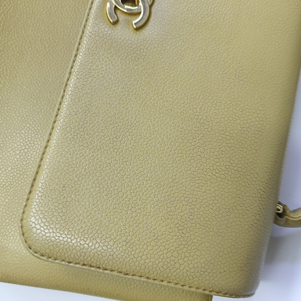 Quilted Calfskin Top Handle Bag Yellow