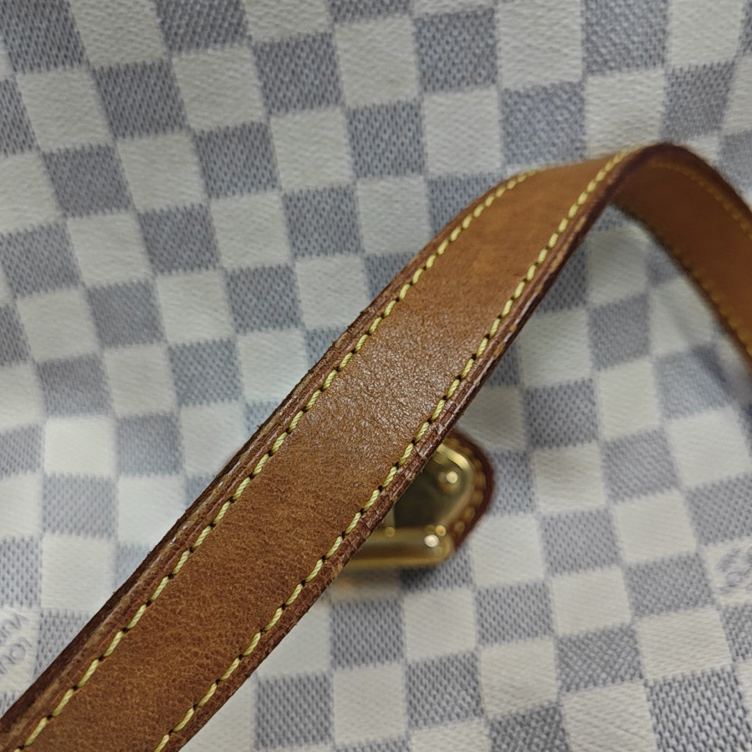 STRESA Damier Azur Coated Canvas White