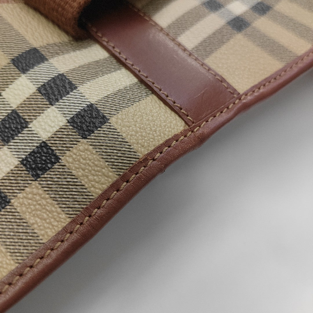 Coated Canvas Backpack Beige