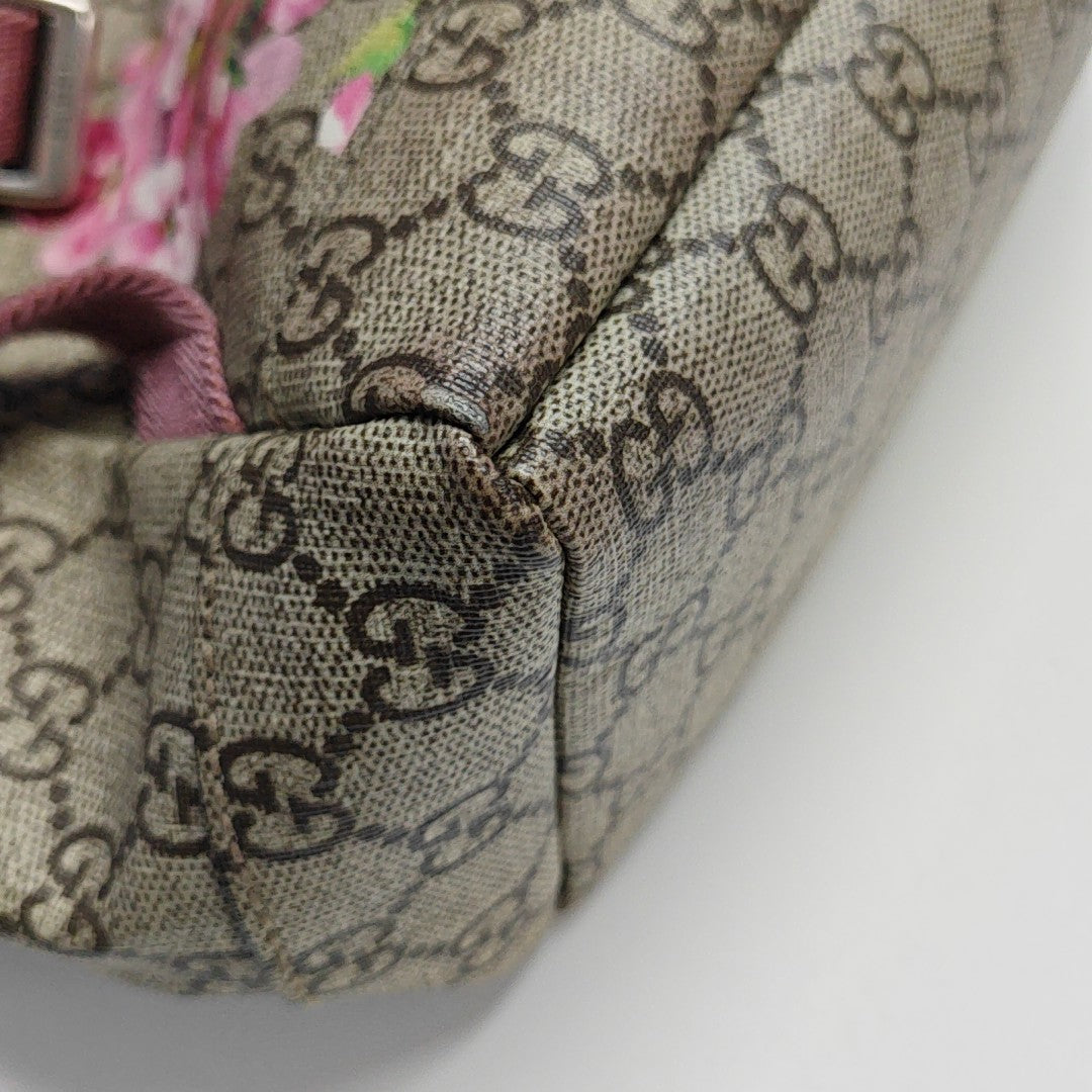 GG Blooms Monogram Coated Canvas Beige