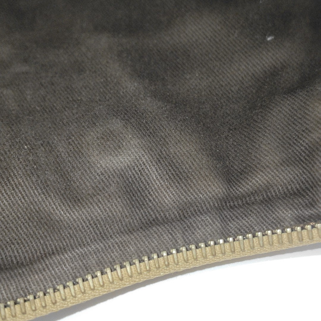 Coated Canvas Top Handle Bag Brown