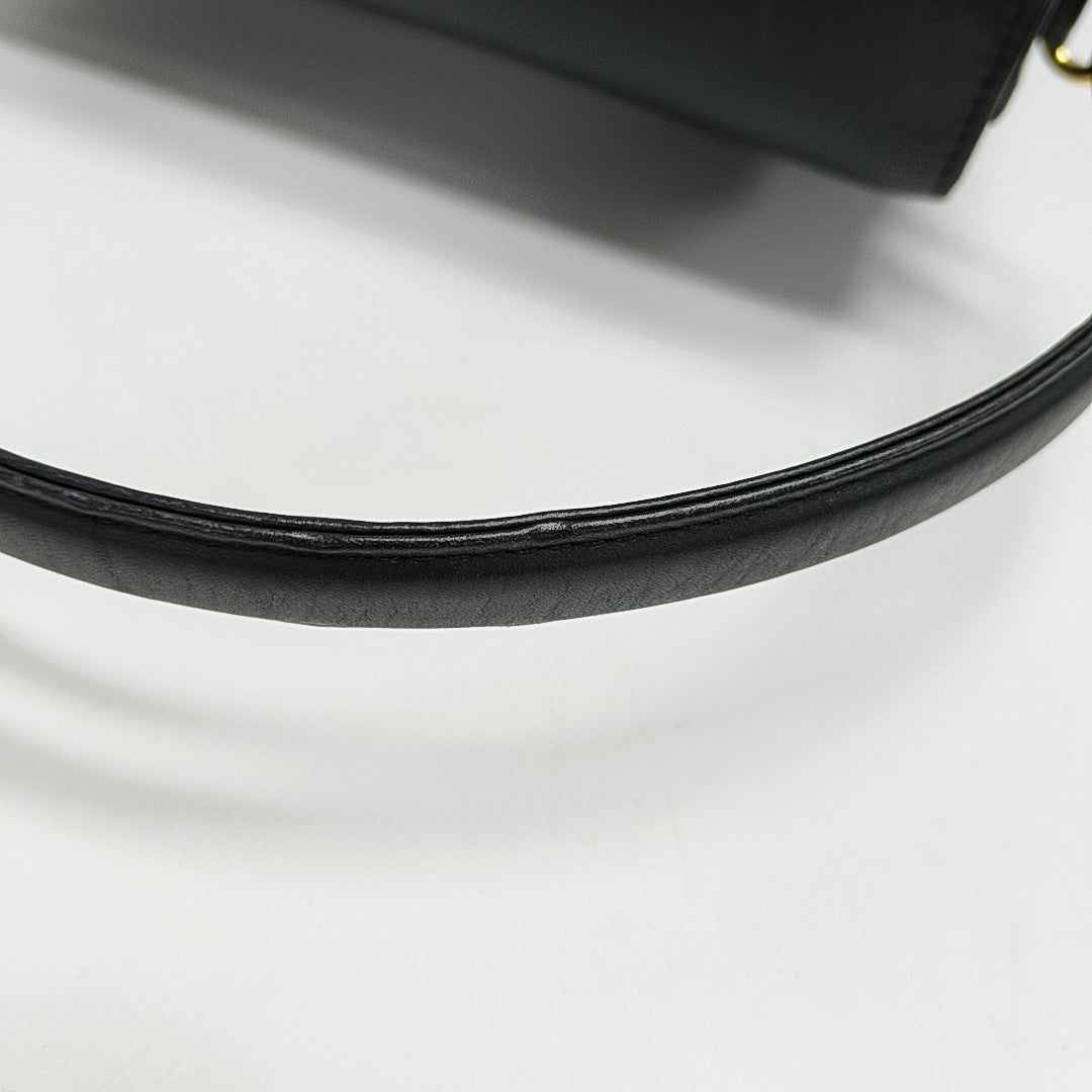 Calfskin Top Handle Bag Black