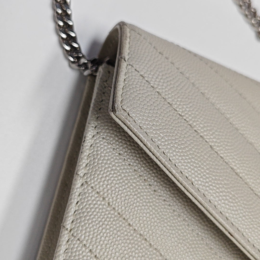 MONOGRAM WOC Chevron Calfskin White