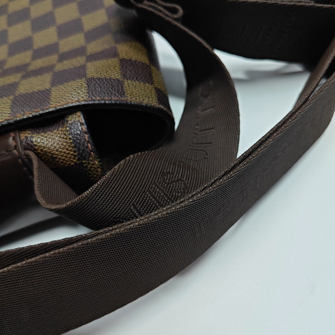 BASTILLE Damier Ebene Coated Canvas Brown