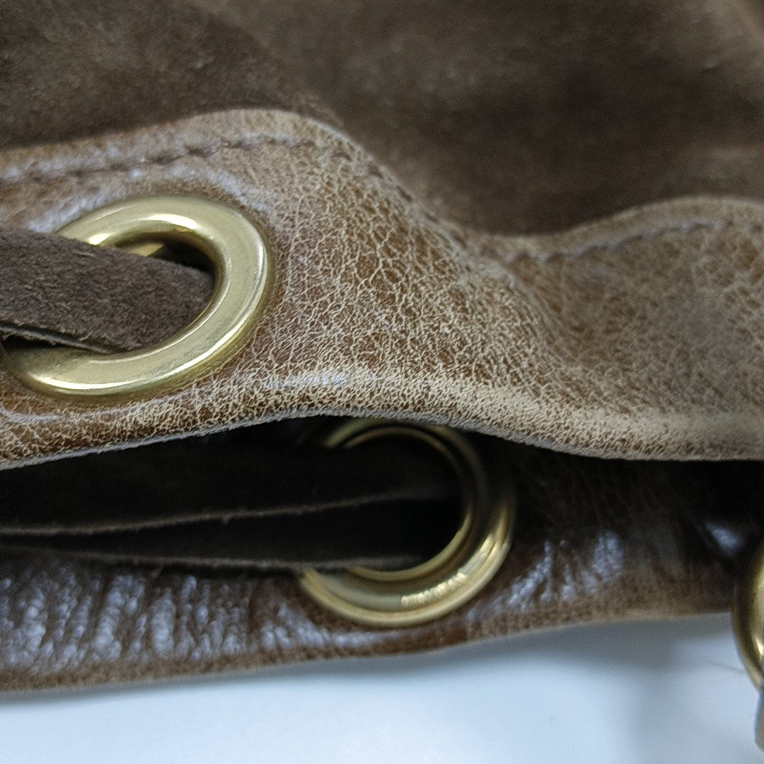 Suede Bucket Bag Brown