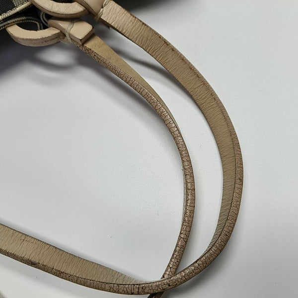 Coated Canvas Top Handle Bag Blue