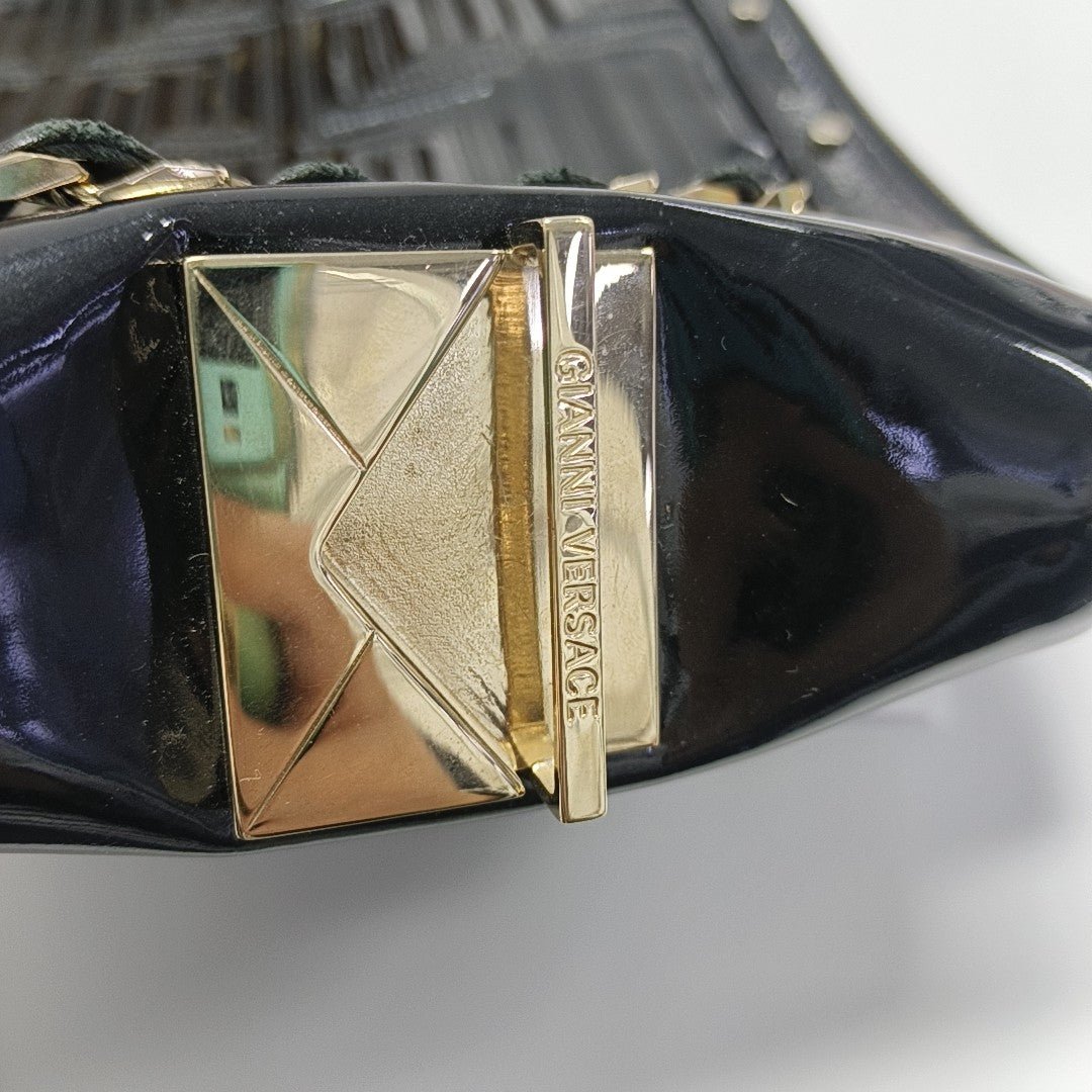 Patent Leather Shoulder Bag Black