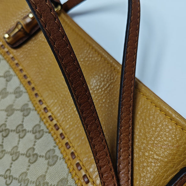 Monogram Fabric Top Handle Bag Beige