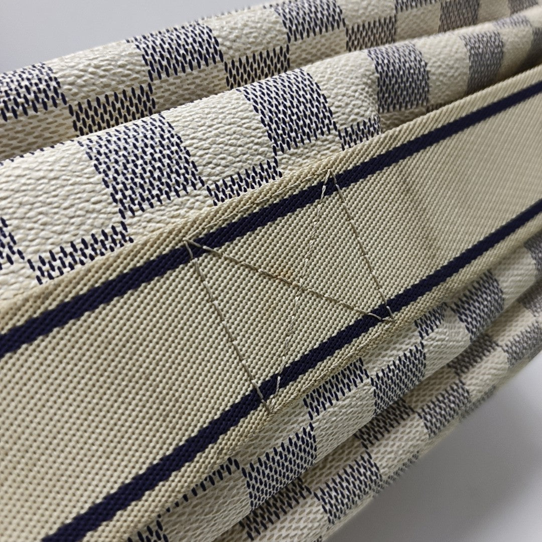 NAVIGLIO Damier Azur Coated Canvas White