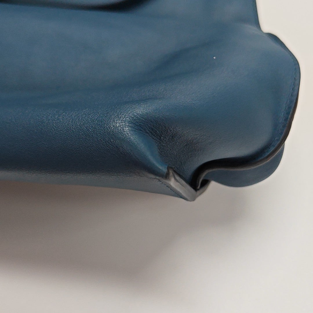 Calfskin Top Handle Bag Blue